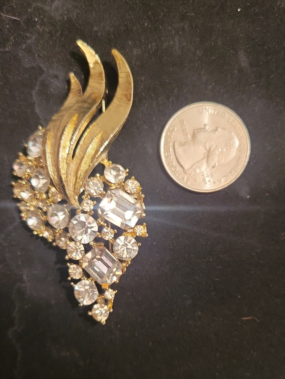 BSK Gold-Tone Crystal Statement Brooch - Women Jewelry